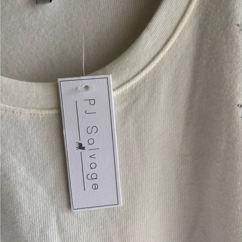PJ Salvage Cream Top with Subtle Star Details - Picture 3 of 8